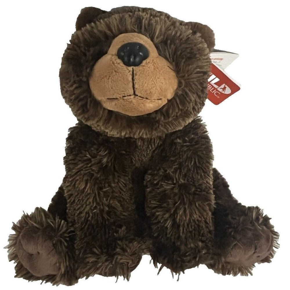 Wild Republic Oso Dark Brown Grizzly Teddy Bear 12" Medium Plush Toy New